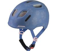 ALPINA XIMO 2 L.E. (Mate) - Casco de Ciclismo Ligero y Seguro para niños con LED Opcional - Soft Blue Flowers Matt - 47-51