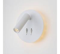 Alpinaluz Aplique de Pared LED Blanco 3W Foco Orientable + 6W Luz Ambiental, Diseño Moderno Nórdico, Aluminio, Interruptores Independientes, 3000K Blanco Cálido