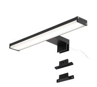 Alpinaluz Aplique LED para Espejo de Baño - Luz Blanca Neutra 4000K - IP44 - Carcasa de Aluminio y Soportes en Policarbonato Negro - Montaje en Espejo, Pared o Mueble (30cm 8W)