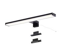 Alpinaluz Aplique LED para Espejo de Baño - Luz Blanca Neutra 4000K - IP44 - Carcasa de Aluminio y Soportes en Policarbonato Negro - Montaje en Espejo, Pared o Mueble (40cm 10W)