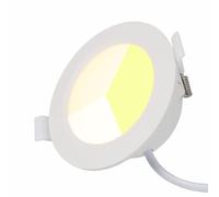 Alpinaluz Downlight LED Techo Empotrable 5W Ø92mm Blanco - Foco LED Circular CCT 3000K/4000K/6000K Seleccionable, Corte Ø75-80mm, IP44 Estanco para Salón, Pasillo, Baños o Cocinas