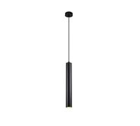Alpinaluz Lámpara Colgante Tubular de Aluminio para Techo, Diseño Moderno de 40 cm con Casquillo GU10 y Cable Textil de 120 cm (Negro)