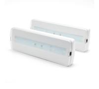 Alpinaluz Lote de 2 luces de Emergencia LED 3W con Batería de Litio, Chip LED de SMD2835 265lm Autonomía de 3 Horas - Incluye Kit de Empotrar y Clips, Difusor de PC Resistente