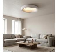 Alpinaluz Plafón LED de Techo Blanco Ø40 cm - 36 W, Luz Seleccionable 3000K/4000K/6000K - Diseño Ondulado Irregular de Acero Mate con Difusor Acrílico Opal, Estilo Moderno Nórdico