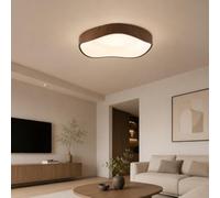 Alpinaluz Plafón LED de Techo Ondulado 36W CCT 40 cm Efecto Nogal