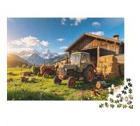Alpine Barn & Tractors 1000 Piece Jigsaw Puzzle Recyclable Paper Rural Farm Puzzle para Adultos Regalo Divertido y Actividad para el Hogar Excelente Idea de Regalo para Hombres 70x50cm/1000pcs