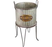 Alpine Corporation - Maceta Grande de Metal para Exteriores, 51 cm de Alto, con Soporte