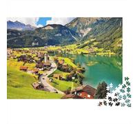 Alpine Countryside 1000 Piezas Puzzle Reciclado Swiss Scenery Mayores Puzzles Accesorios para Juegos de Fiesta Developing Chicos y Chicas‘s Intelligence Educativo Divertido 70x50cm/1000pcs