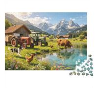 Alpine Farm 1000 Piezas Jigsaw Puzzles Recycled Mountain Chalet Puzzle para Ancianos Accesorios de Juego de Puzzle for Family and Friends Birthdays Great Regalo 70x50cm/1000pcs