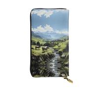 Alpine Farm - Cartera larga de piel con estampado de vacas (7.5 x 4.1 pulgadas), compartimento multifunción extragrande, gran regalo