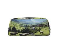 Alpine Farm - Estuche para lápices con estampado de vacas, estuche para lápices con cremallera, organizador portátil de papelería, bolsa para lápices - Oficina y viajes, Gold, Talla única, Decoración