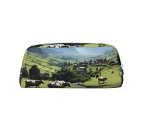 Alpine Farm - Estuche para lápices con estampado de vacas, estuche para lápices con cremallera, organizador portátil de papelería, bolsa para lápices - Oficina y viajes
