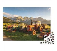 Alpine Farm Tractors Jigsaw Puzzle 1000 Piece Recyclable Mountain Country Jigsaw Puzzles Puzzle Game Props Divertido Y Desafiante Family Game Excelente Gift Idea 70x50cm/1000pcs