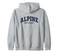 Alpine New Jersey Vintage Distressed Arch Text Sudadera con Capucha