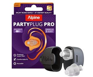 Alpine PartyPlug Pro Tapones de Oídos Hi-Fi para Conciertos, Protección Auditiva Profesional 21dB - Protección Auditiva Esencial para Festivales, Música & Raves - 3 Tamaños S/M/L - Transparente