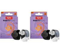 Alpine PartyPlug Tapones Oídos para Conciertos 19dB - Protección Auditiva Esencial para Festivales, Tapones Reutilizables para Música & Raves, 3 Tamaños (S/M/L), Transparente (Paquete de 2)