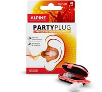 Alpine PartyPlug Tapones para los oídos para Fiestas, festivales de música y conciertos - Cómodo material hipoalergénico + Estuche llavero - Tapones reutilizables - Transparente