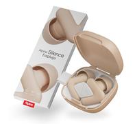 Alpine Silence Tapones de Oídos para Dormir, Viajar y Concentración - Protección Auditiva Reusable y Cómoda - Diseño con Ajuste en V y Puntas Suaves (XS/S/M/L) - Beige