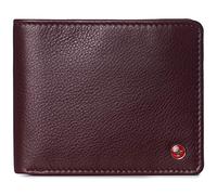 alpine swiss Cartera de cuero Spencer para hombre con protección RFID, 2 ventanas de identificación, sección de factura dividida, viene en caja de regalo, color burdeos