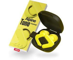Alpine Tune Tapones Oidos Concierto, Tapones Oidos Música con Reducción de Ruido, Calidad Hi-Fi, 19dB Protección Auditiva, 4 Tamaños Incluidos, Para Festivales, Fiestas y Clubs, Amarillo