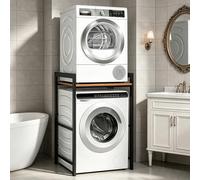 AlpineAura Estantería para lavadora, armario para lavadora con secadora, soporte para secadora, torre de lavado, capacidad de carga de 350 kg, estante sobre lavadora para cuarto de baño, balcón, 75 x