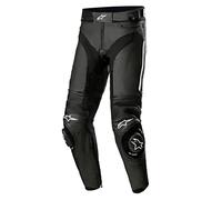 Alpinestars Missile V3 Pantalones de cuero para motocicleta, negro-blanco, tamaño 50