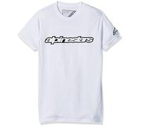 Alpinestar Wordmark tee Camiseta de Manga Logo de Corte Moderno, Hombre, Blanco, M
