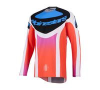 Alpinestars 2026 Techstar Knif Jersey Motocross Off-Road Gris Naranja Flo Black