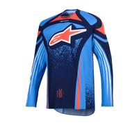 Alpinestars 2026 Techstar Nomur Motocross Jersey Azul Marino Oscuro Naranja Ucla