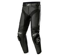 Alpinestars Missile V3 Pantalones de cuero para motocicleta, negro-blanco, tamaño 50