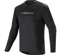 Alpinestars A-Aria Polartec Switch Maillot de ciclismo de manga larga, negro/dorado, Talla M