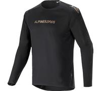 Alpinestars A-Aria Polartec Switch Maillot de ciclismo de manga larga, negro/dorado, Talla XL