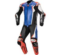 Alpinestars Absolute V2 Traje de cuero de motocicleta de una pieza, azul/negro/blanco, Talla 48
