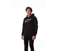 Alpinestars Ageless Zip Hoodie V3 Sudadera, Negro/Blanco, S para Hombre