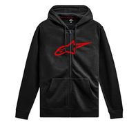 Alpinestars Ageless Zip Hoodie V3 Sudadera, Negro/Rojo, L para Hombre