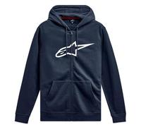 Alpinestars Ageless Zip Hoodie V3 Sweatshirt Sudadera con Capucha para Hombre Azul Marino/Blanco L