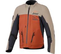 Alpinestars AMT-8 Stretch Drystar XF Chaqueta textil de moto impermeable, negro/marrón/naranja, Talla M