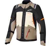 Alpinestars Andes V4 Drystar Chaqueta textil impermeable para motocicleta, negro-marrón, tamaño 5XL para Hombres