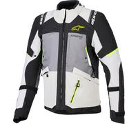 Alpinestars Andes V4 Drystar Chaqueta textil impermeable para motocicleta, gris/amarillo, Talla XXL