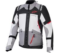 Alpinestars Andes V4 Drystar Chaqueta textil impermeable para motocicleta, gris/rojo, Talla M