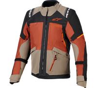 Alpinestars Andes V4 Drystar Chaqueta textil impermeable para motocicleta, marrón/naranja, Talla 3XL