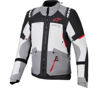 Alpinestars Andes V4 Drystar impermeabile Giacca tessile moto, grigio/rosso, 3XL