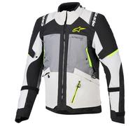 Alpinestars Andes V4 Drystar Chaqueta textil impermeable para motocicleta, gris-amarillo, tamaño L para Hombres