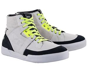 Alpinestars AS-DSL Akio Scarpe da moto, grigio chiaro/verde, 10.5 (43.5)