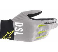 Alpinestars AS-DSL Shotaro Guantes de motocicleta, gris/amarillo, Talla XL