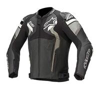 Alpinestars Atem V4-Chaqueta de Piel, Color Negro, Gris y Blanco, 56 para Hombre