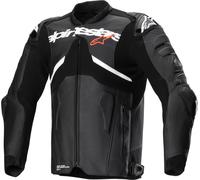 Alpinestars Atem V5 Chaqueta de cuero de moto perforada, negro-blanco, tamaño 60 para Hombres