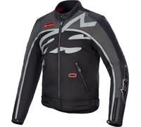 Alpinestars Axton Chaqueta textil de motocicleta repelente al agua, negro-gris-rojo, tamaño M para Hombres