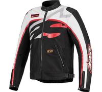 Alpinestars Axton, chaqueta de tela/piel XL male Negro/Blanco/Rojo