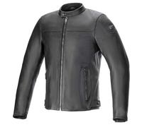 Alpinestars Blacktrack Moto Motocicleta Chaqueta de Cuero Negro Negro